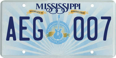 MS license plate AEG007
