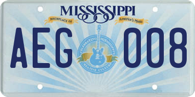 MS license plate AEG008