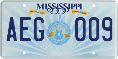 MS license plate AEG009