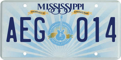 MS license plate AEG014