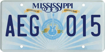 MS license plate AEG015