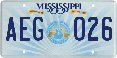 MS license plate AEG026