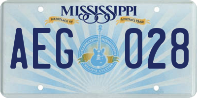 MS license plate AEG028