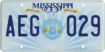 MS license plate AEG029