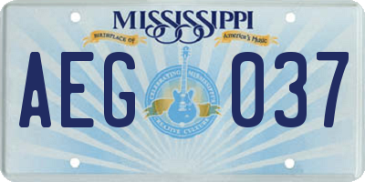 MS license plate AEG037