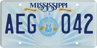 MS license plate AEG042