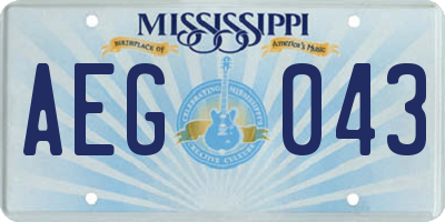 MS license plate AEG043
