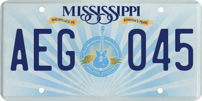 MS license plate AEG045