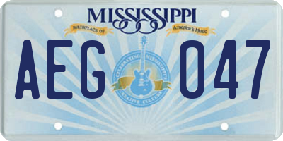 MS license plate AEG047