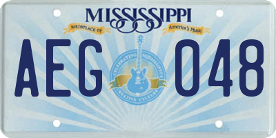 MS license plate AEG048