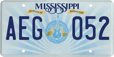 MS license plate AEG052