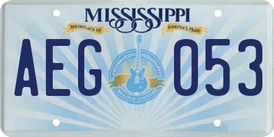 MS license plate AEG053