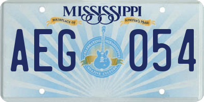 MS license plate AEG054
