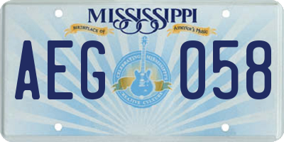 MS license plate AEG058