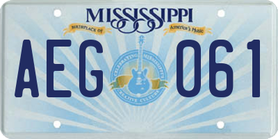 MS license plate AEG061
