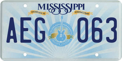 MS license plate AEG063