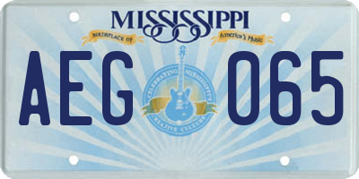 MS license plate AEG065