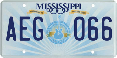 MS license plate AEG066