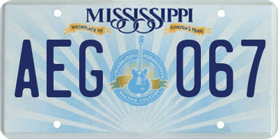 MS license plate AEG067