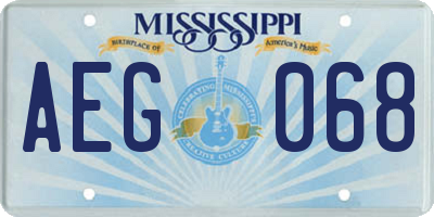 MS license plate AEG068