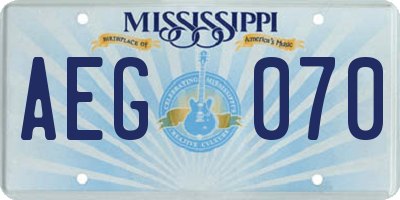 MS license plate AEG070