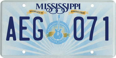 MS license plate AEG071
