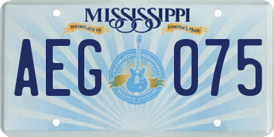 MS license plate AEG075