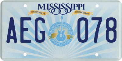 MS license plate AEG078
