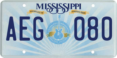 MS license plate AEG080