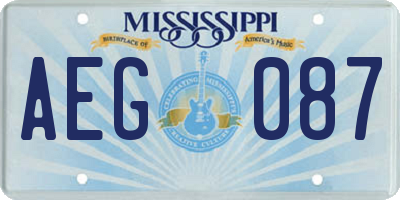 MS license plate AEG087