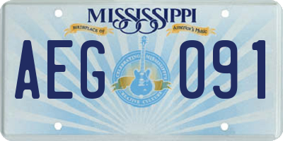 MS license plate AEG091
