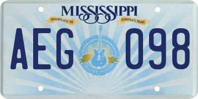 MS license plate AEG098