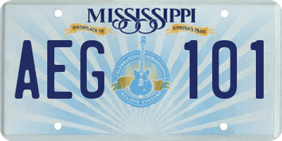 MS license plate AEG101