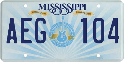 MS license plate AEG104