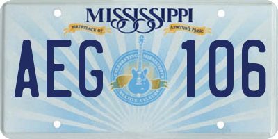 MS license plate AEG106