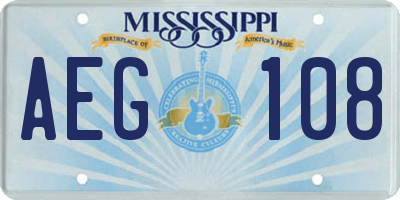MS license plate AEG108