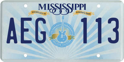 MS license plate AEG113