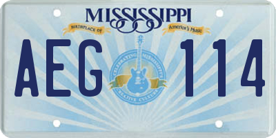 MS license plate AEG114