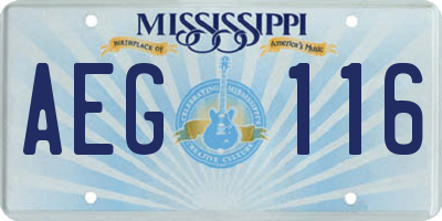 MS license plate AEG116