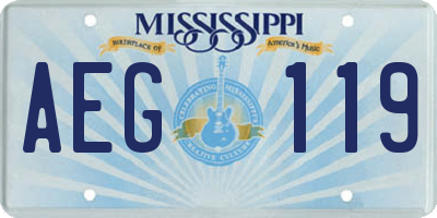MS license plate AEG119