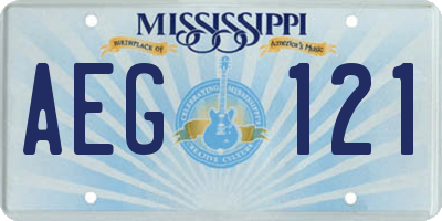 MS license plate AEG121