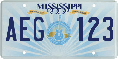 MS license plate AEG123