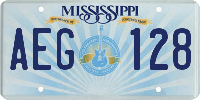 MS license plate AEG128