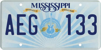 MS license plate AEG133