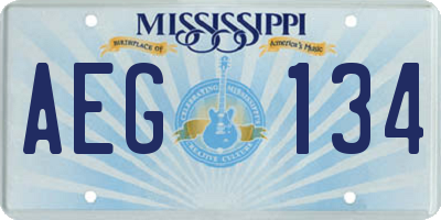 MS license plate AEG134