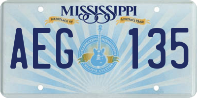 MS license plate AEG135