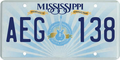 MS license plate AEG138