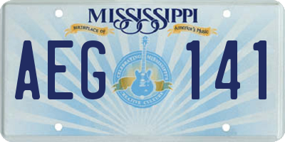 MS license plate AEG141