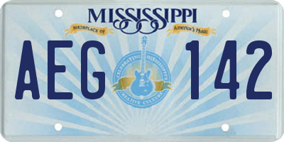 MS license plate AEG142