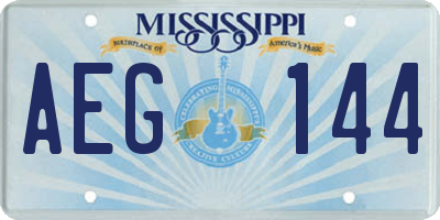 MS license plate AEG144